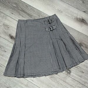 Vintage Express Gingham Pleated Mini Skirt Small